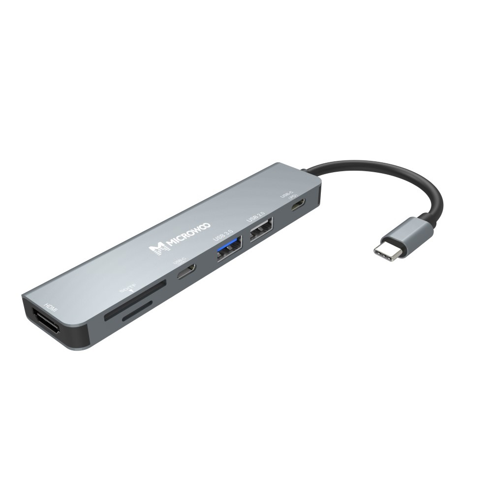 Type-C HUB 7in1 (HDMI+SD+TF+TypeC(PD)+USB2.0A+USB3.0A+TypeC(Data))